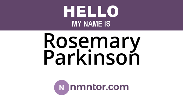 Rosemary Parkinson