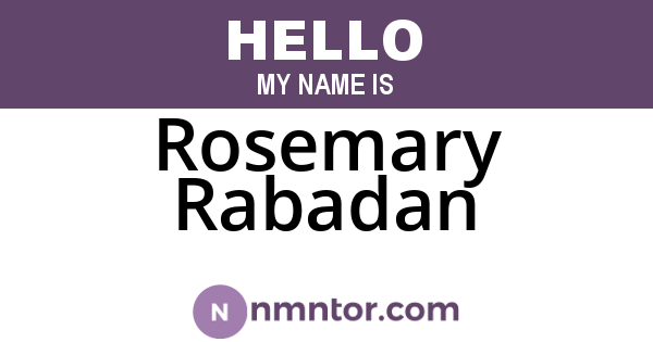 Rosemary Rabadan