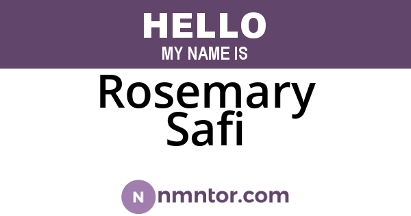 Rosemary Safi