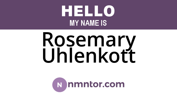 Rosemary Uhlenkott