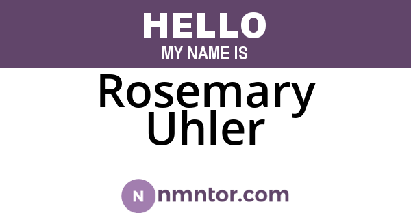 Rosemary Uhler