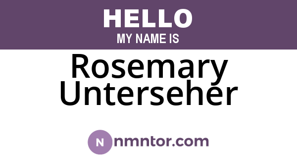 Rosemary Unterseher