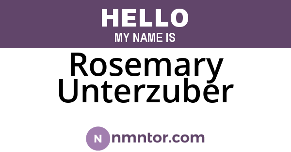 Rosemary Unterzuber