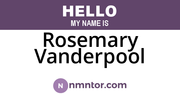 Rosemary Vanderpool