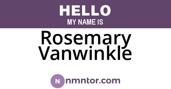 Rosemary Vanwinkle