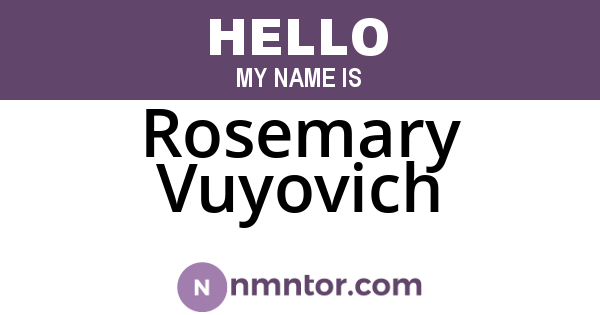 Rosemary Vuyovich