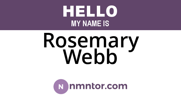 Rosemary Webb