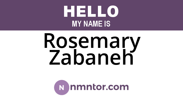 Rosemary Zabaneh