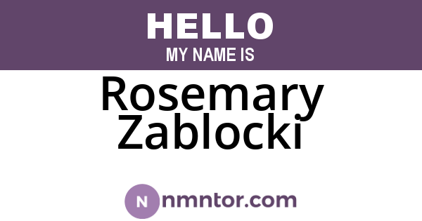 Rosemary Zablocki