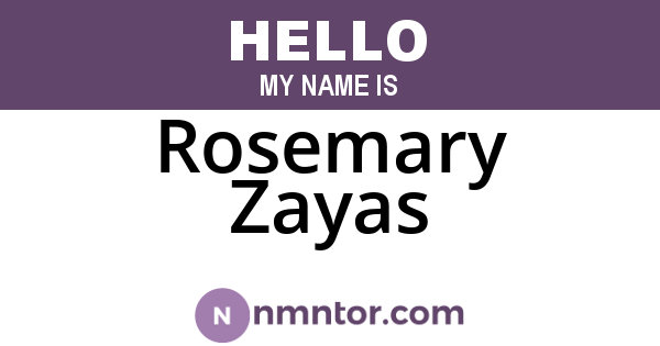 Rosemary Zayas