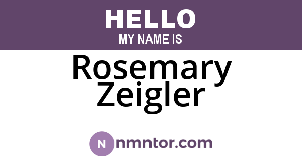 Rosemary Zeigler