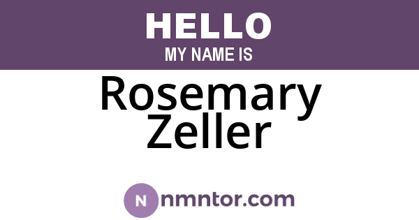 Rosemary Zeller