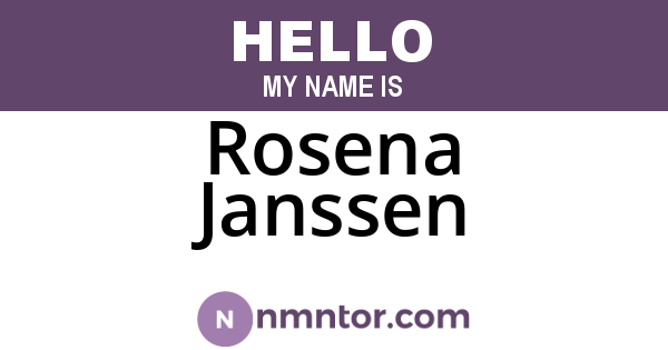 Rosena Janssen