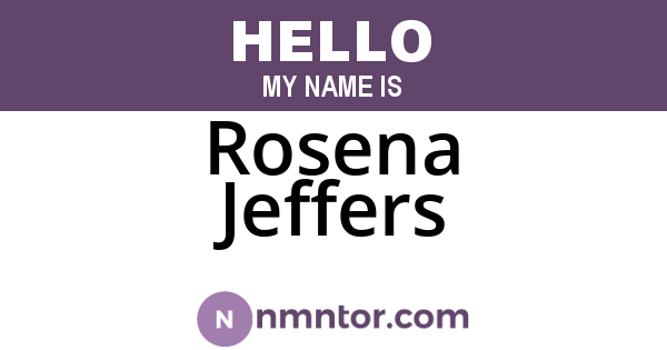 Rosena Jeffers