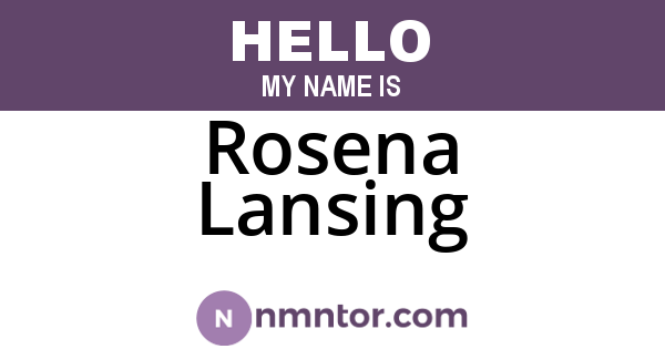 Rosena Lansing