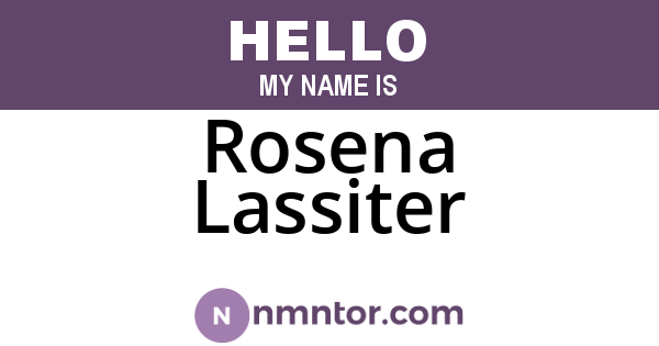 Rosena Lassiter
