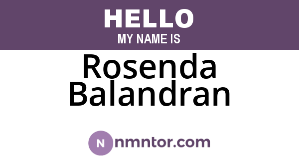 Rosenda Balandran