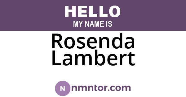 Rosenda Lambert