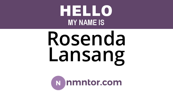 Rosenda Lansang