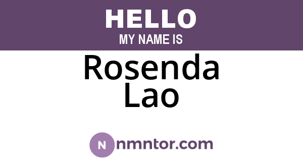 Rosenda Lao