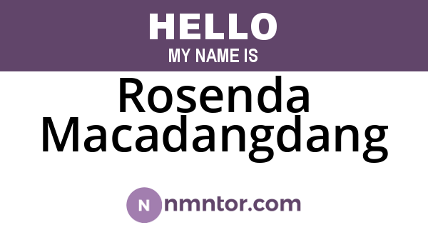 Rosenda Macadangdang