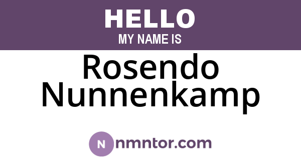Rosendo Nunnenkamp