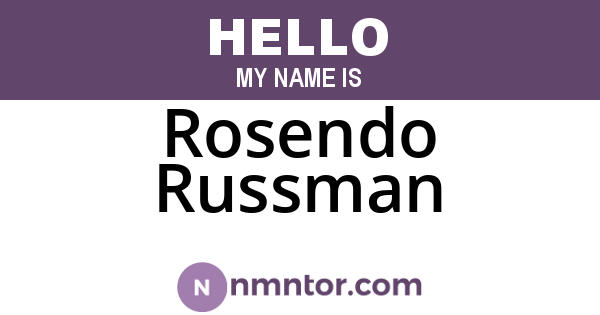 Rosendo Russman