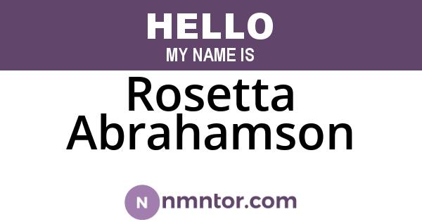 Rosetta Abrahamson