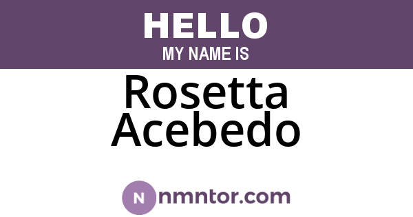 Rosetta Acebedo