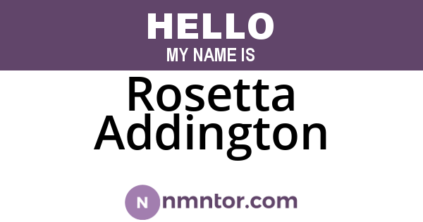 Rosetta Addington