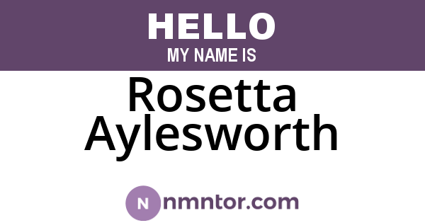 Rosetta Aylesworth