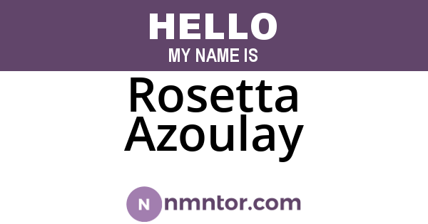 Rosetta Azoulay