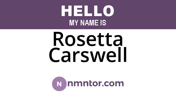 Rosetta Carswell