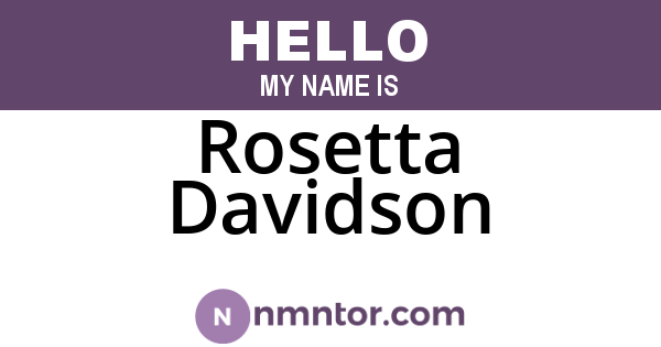 Rosetta Davidson