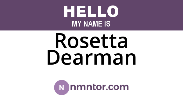 Rosetta Dearman