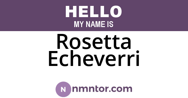 Rosetta Echeverri