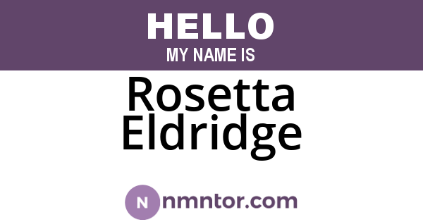 Rosetta Eldridge