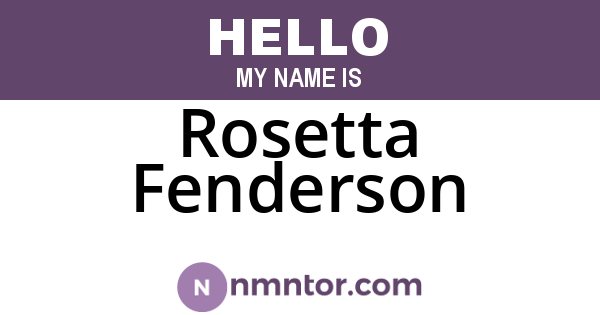 Rosetta Fenderson