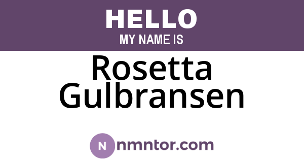 Rosetta Gulbransen