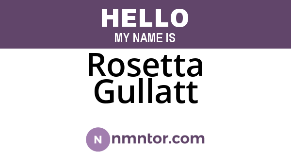 Rosetta Gullatt