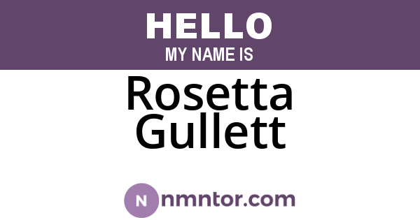 Rosetta Gullett