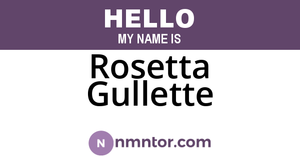 Rosetta Gullette