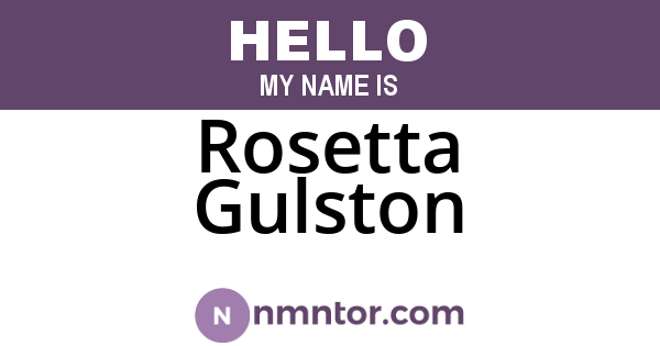 Rosetta Gulston
