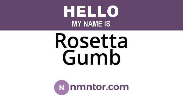 Rosetta Gumb