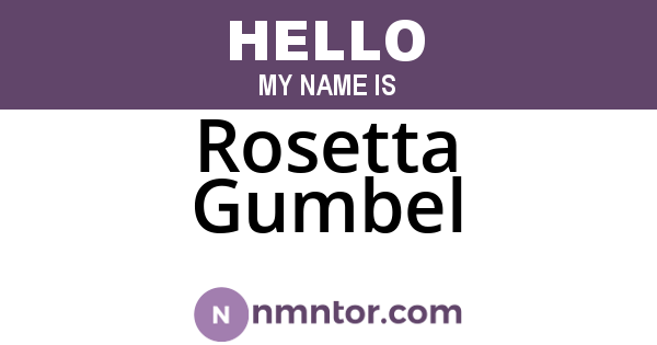 Rosetta Gumbel