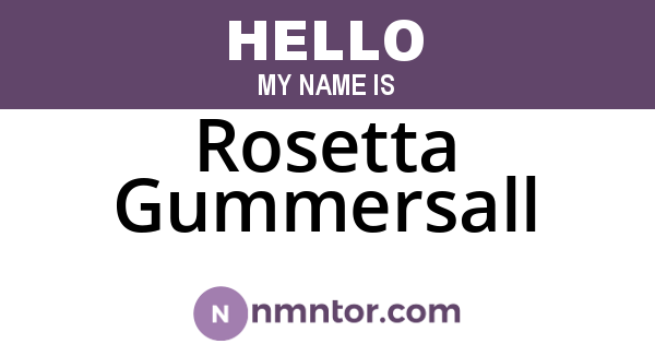 Rosetta Gummersall