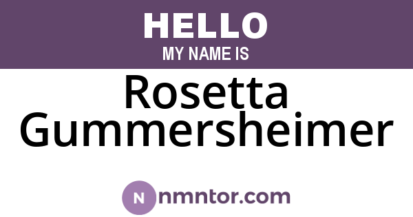 Rosetta Gummersheimer