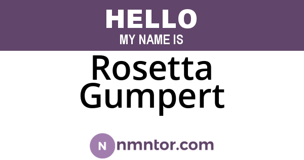 Rosetta Gumpert