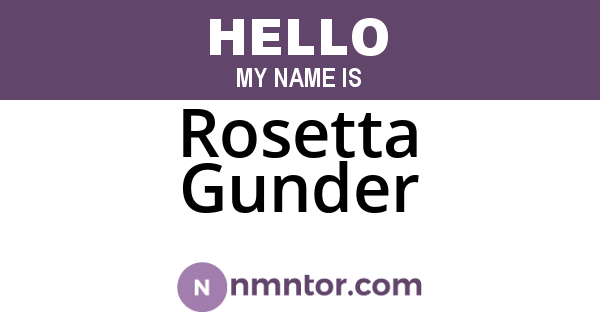 Rosetta Gunder