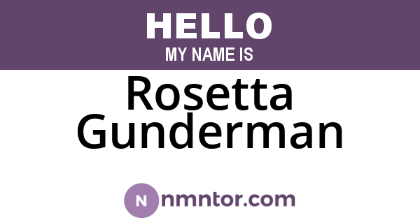 Rosetta Gunderman